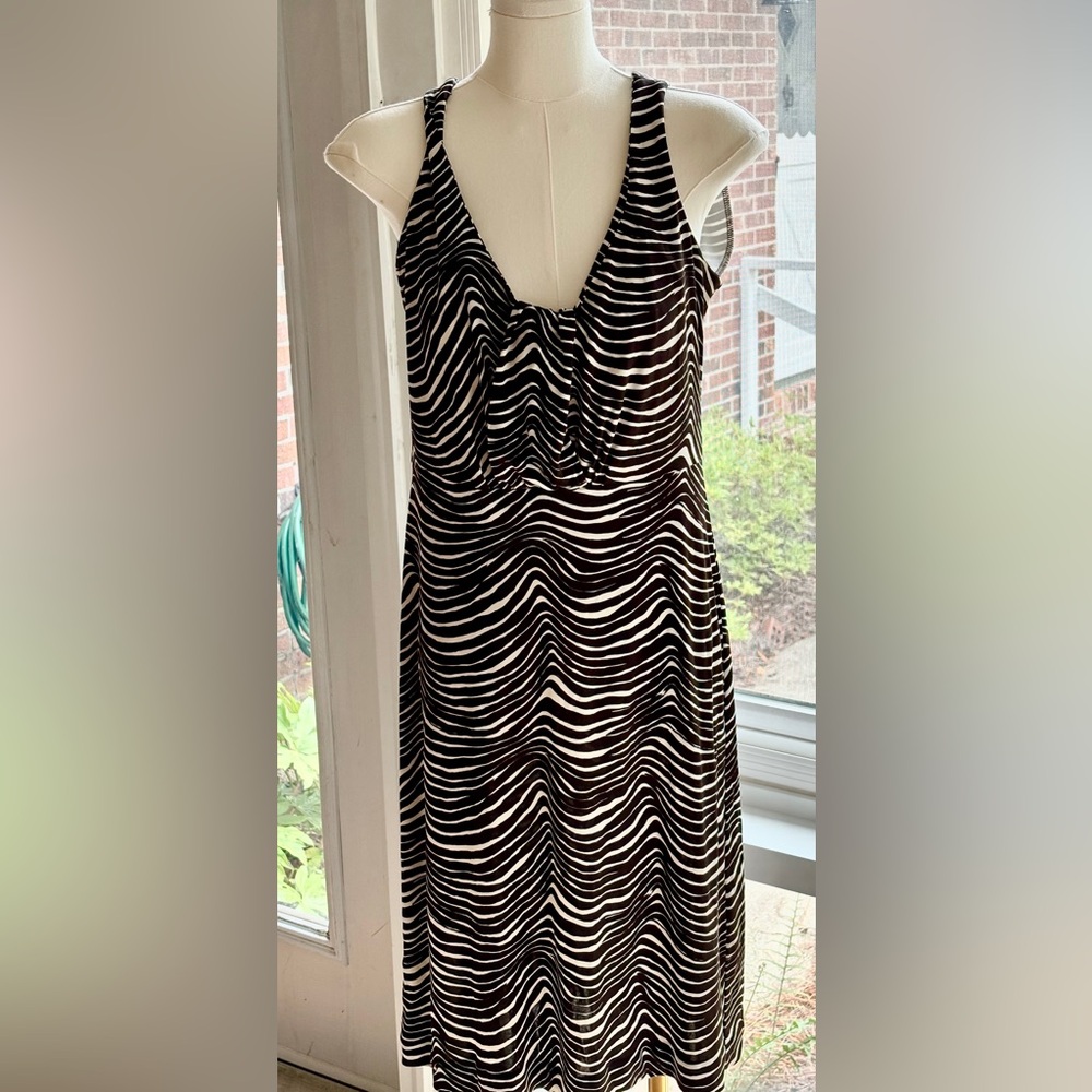 Tory Burch Dress Zebra Print Size Small Silk Like New - Picture 2 of 7